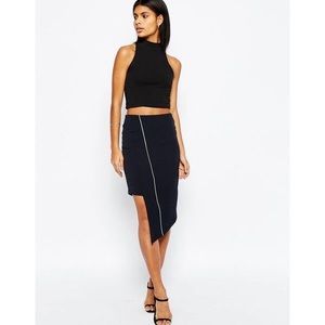 ASOS Women Black Size 10 Asymmetric Pencil Skirt